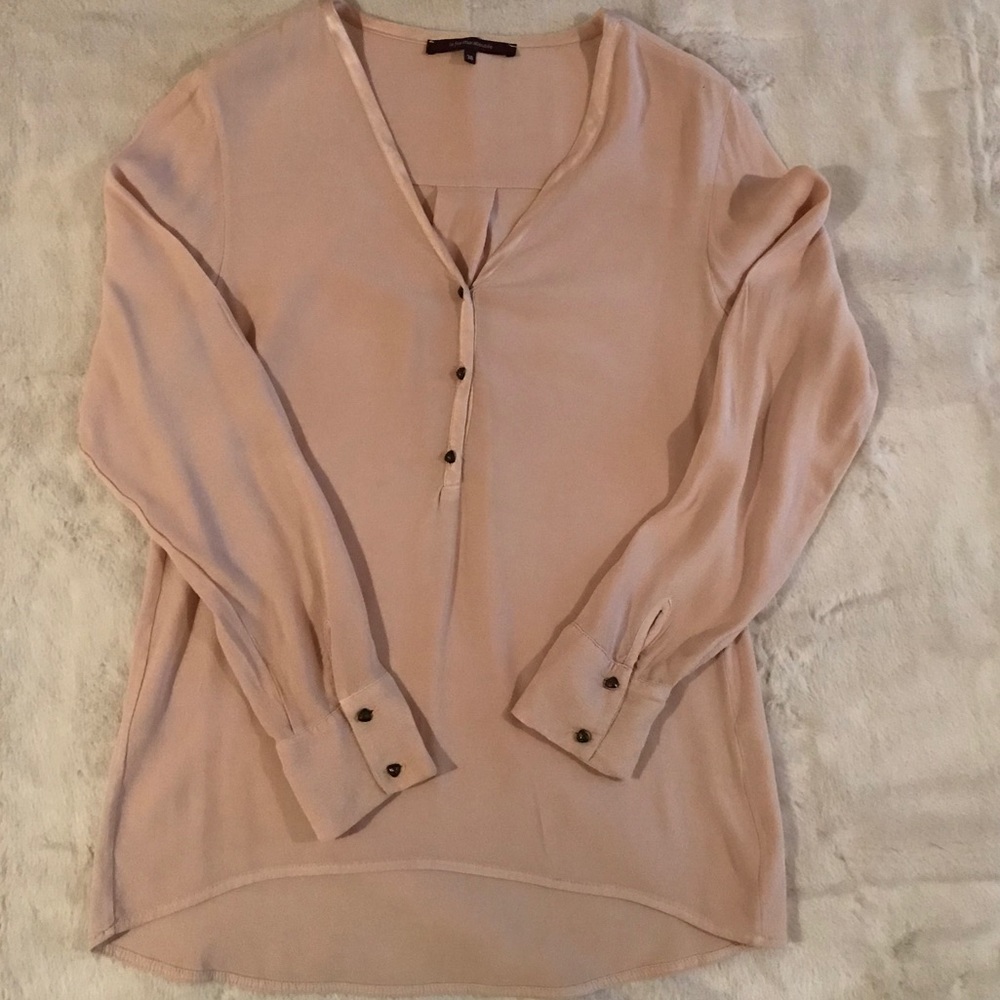 LA FEE MARABOUTEE blush long sleeve blouse